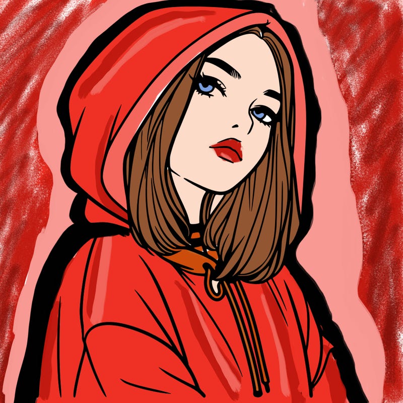 a realistic girl in a hoodie