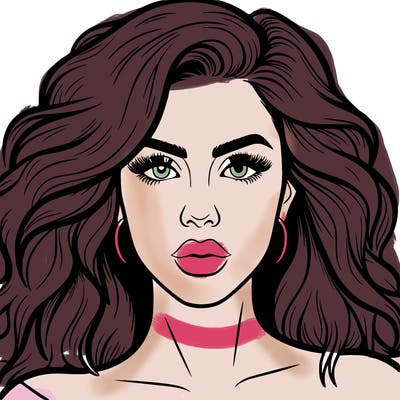 realistic girl eyes lips mouth hair pop star
