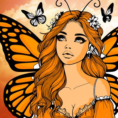 butterfly fairy realistic girl