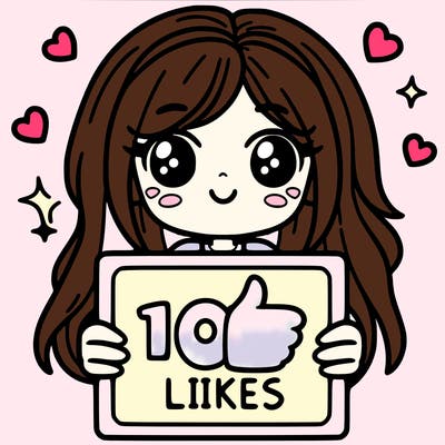 a girl holding a 100 likes sign