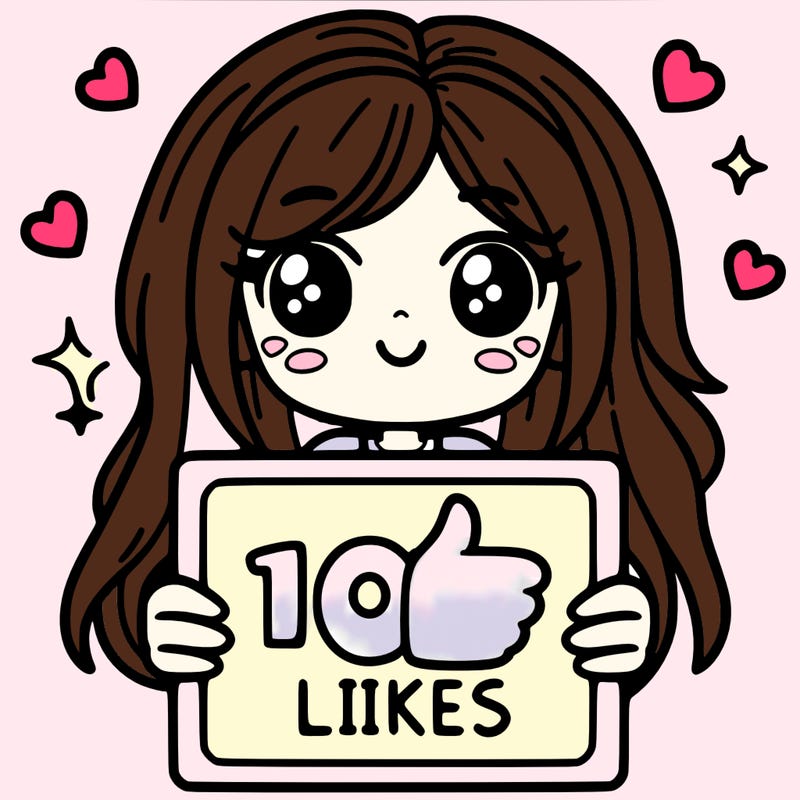 a girl holding a 100 likes sign