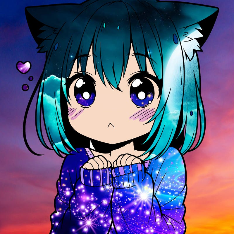 shy anime catgirl