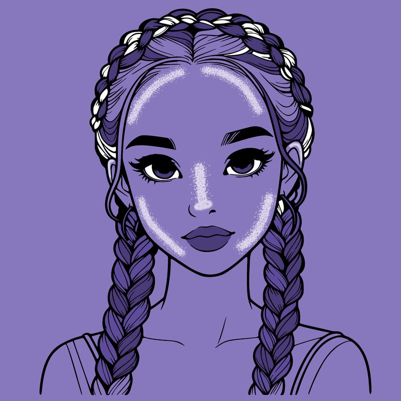 realistic girl with braids