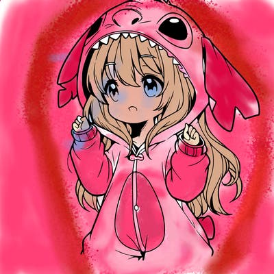 anime girl in a stitch onsie
