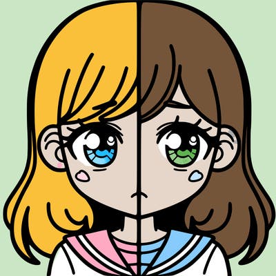 a split of a girl