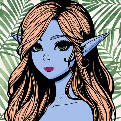 elf girl realistic dark fantasy