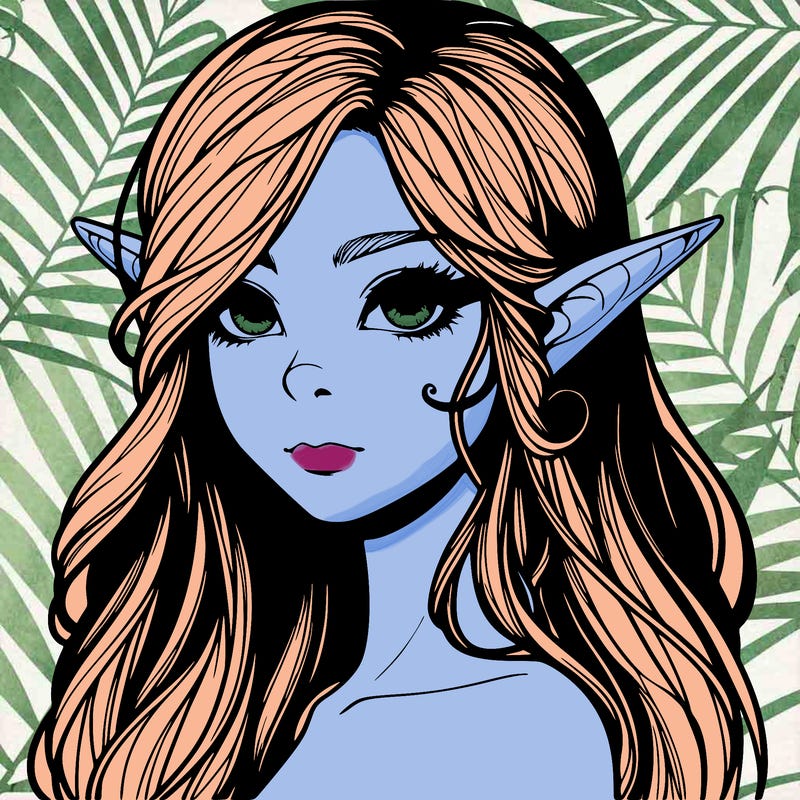 elf girl realistic dark fantasy