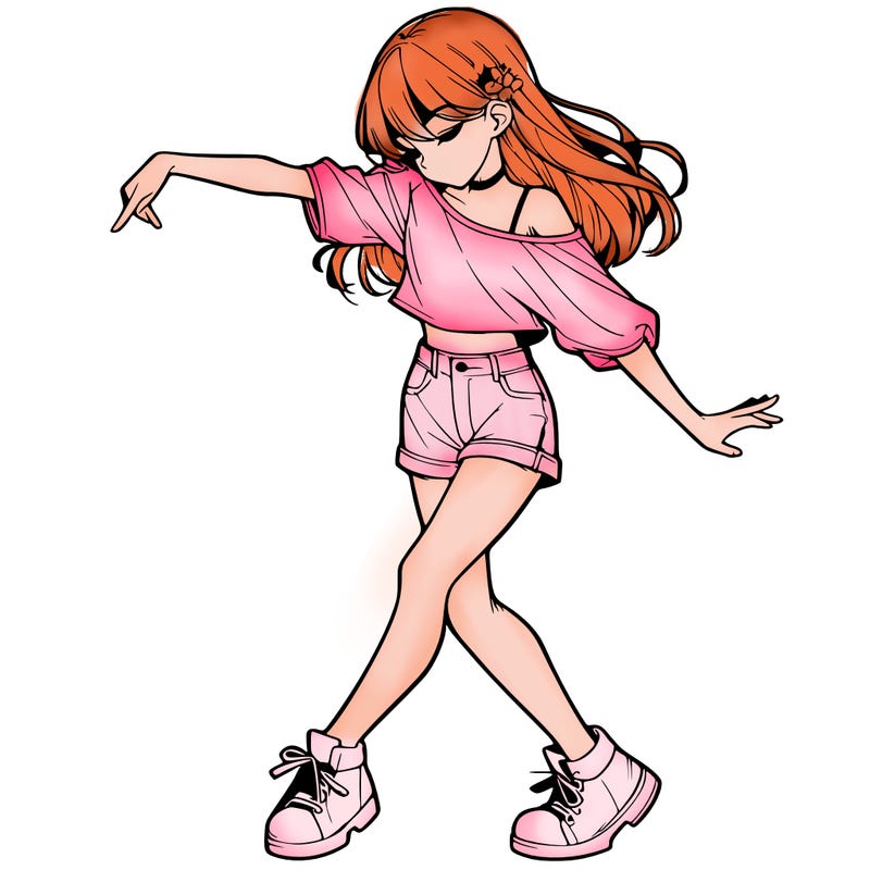 realistic girl danceing