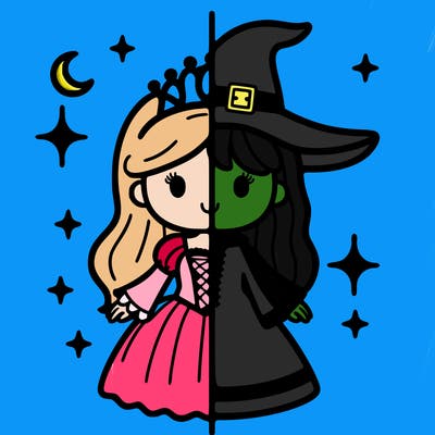 split princess and witch