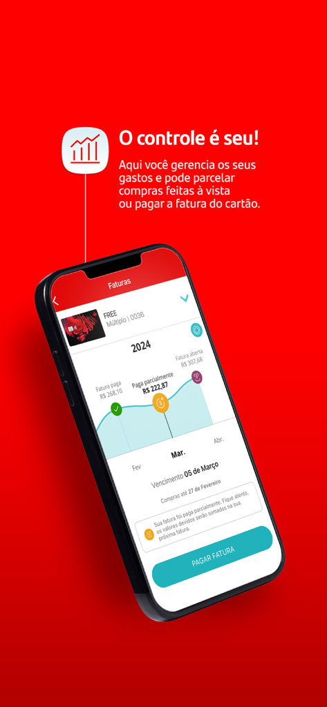 Santander Way - Santander Way app interface showing credit card invoice tracking and payment options
