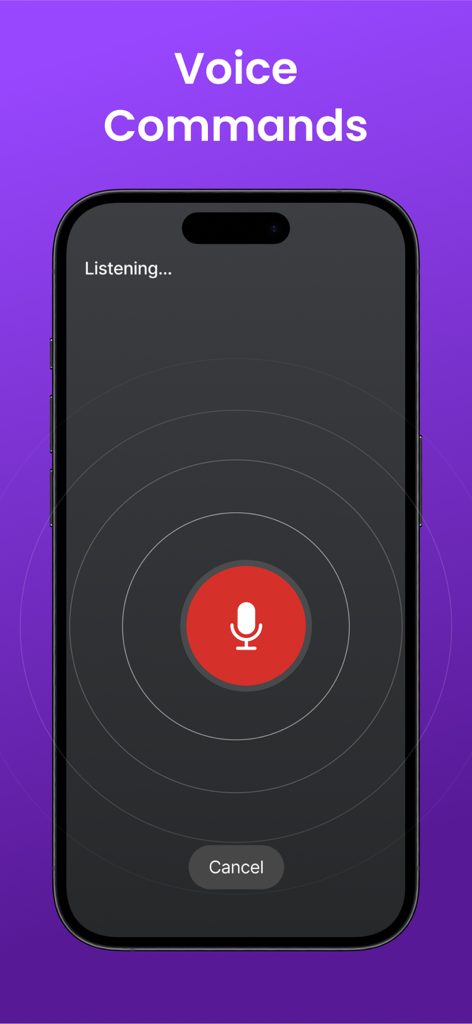 Interfaz de iPhone para la función de comandos de voz del control remoto universal de TV