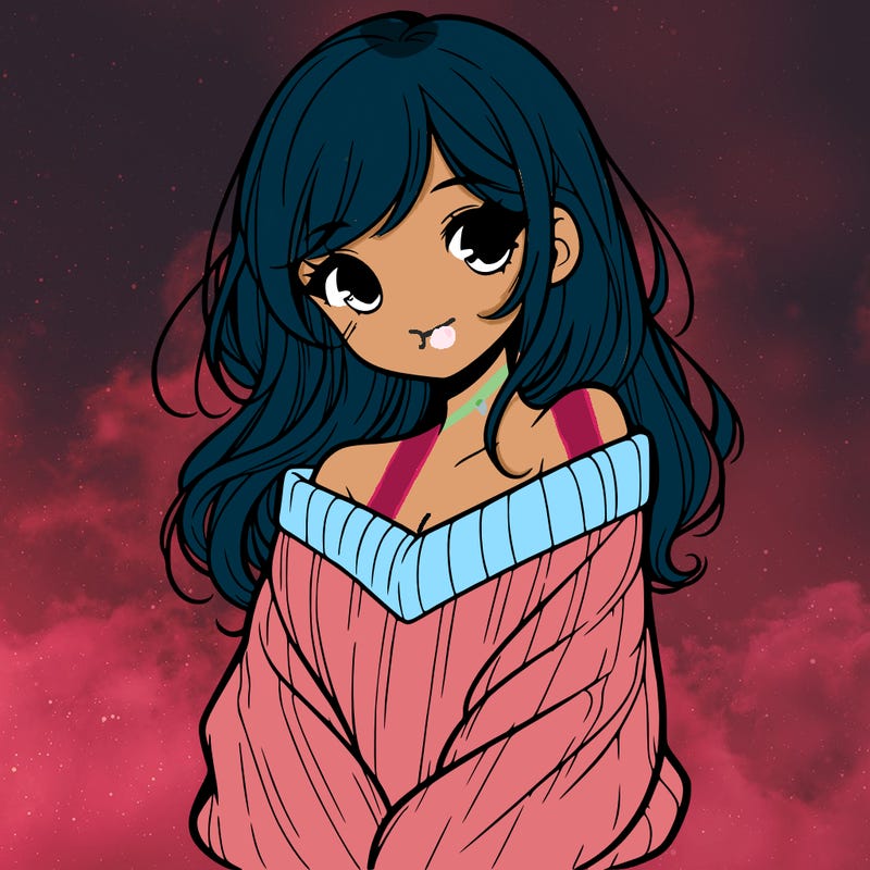 shy pretty girl wearing a sweater that is falling off one shoulder portrait