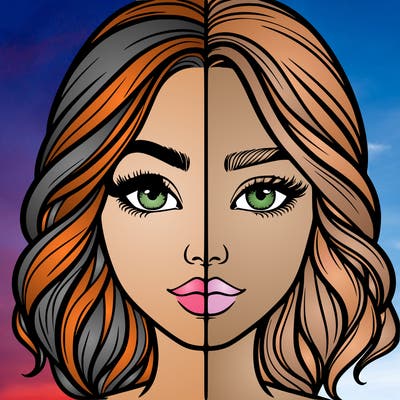 realistic girl split half