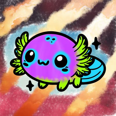 cute easy baby axolotl