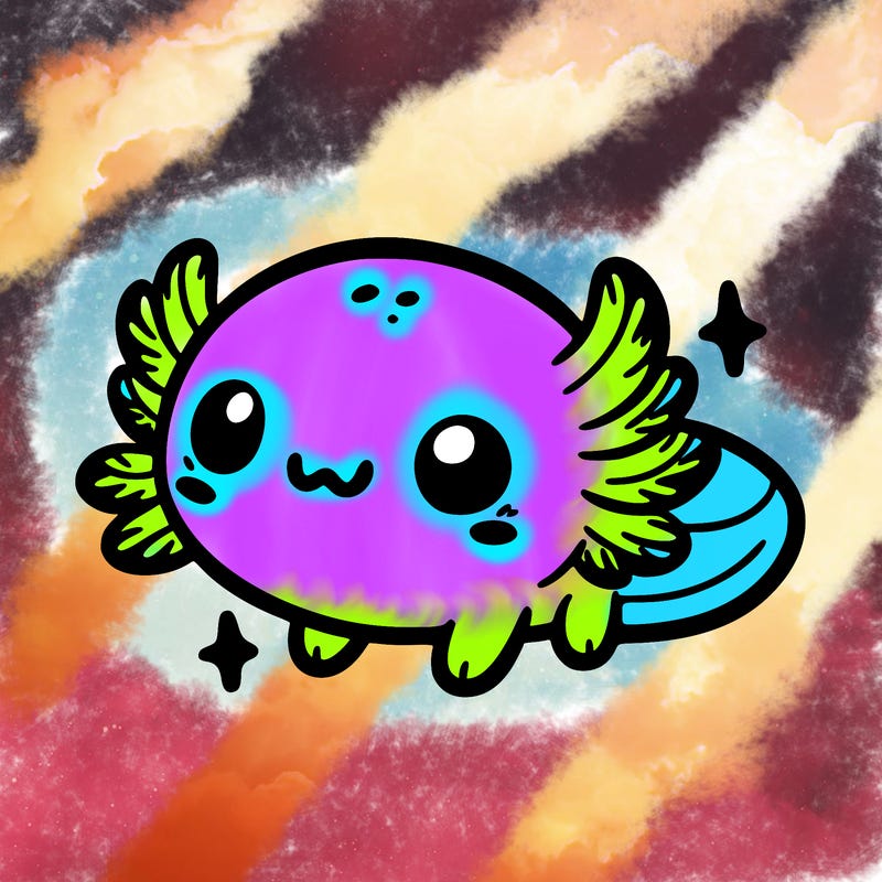 cute easy baby axolotl