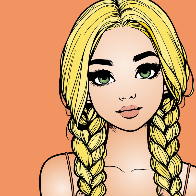 realistic girl with braids