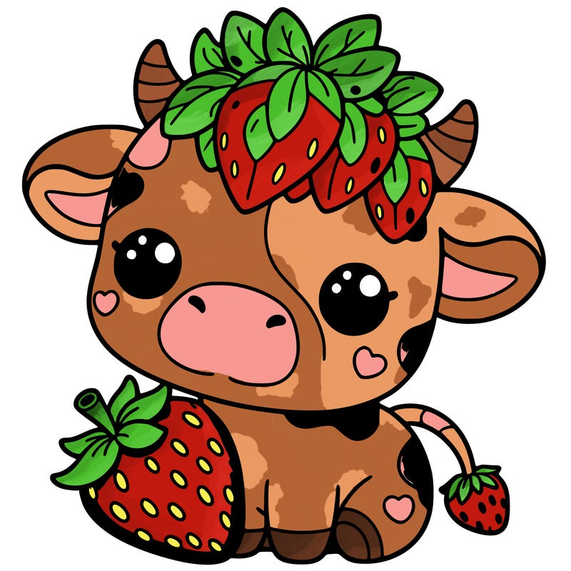 cute strawberry cow