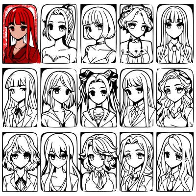 girls that look diffrent anime