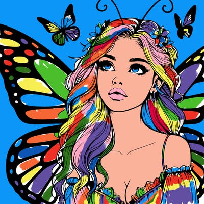 butterfly fairy realistic girl
