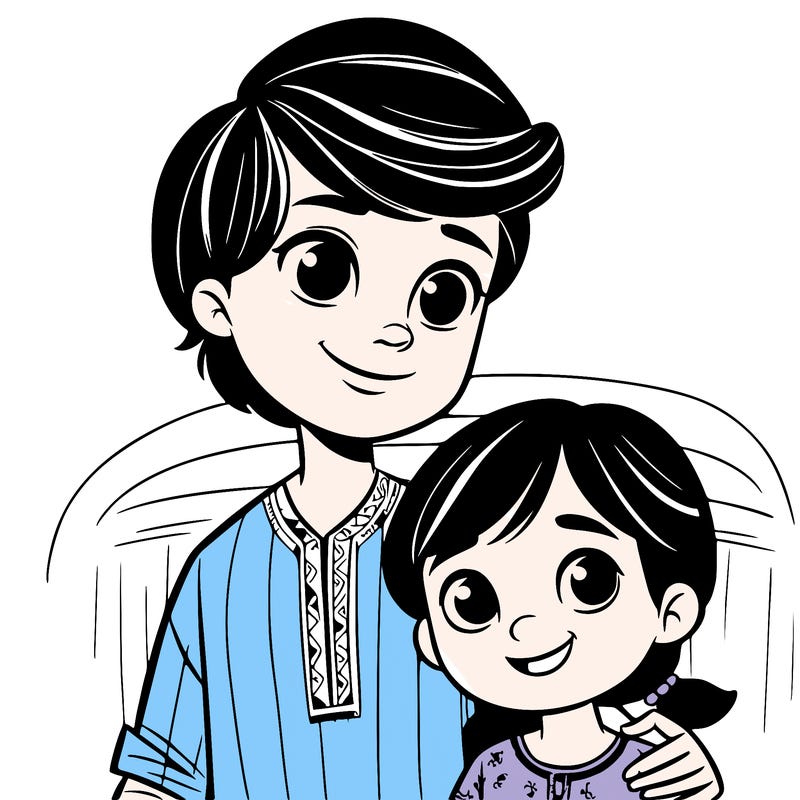 girl with her cousin