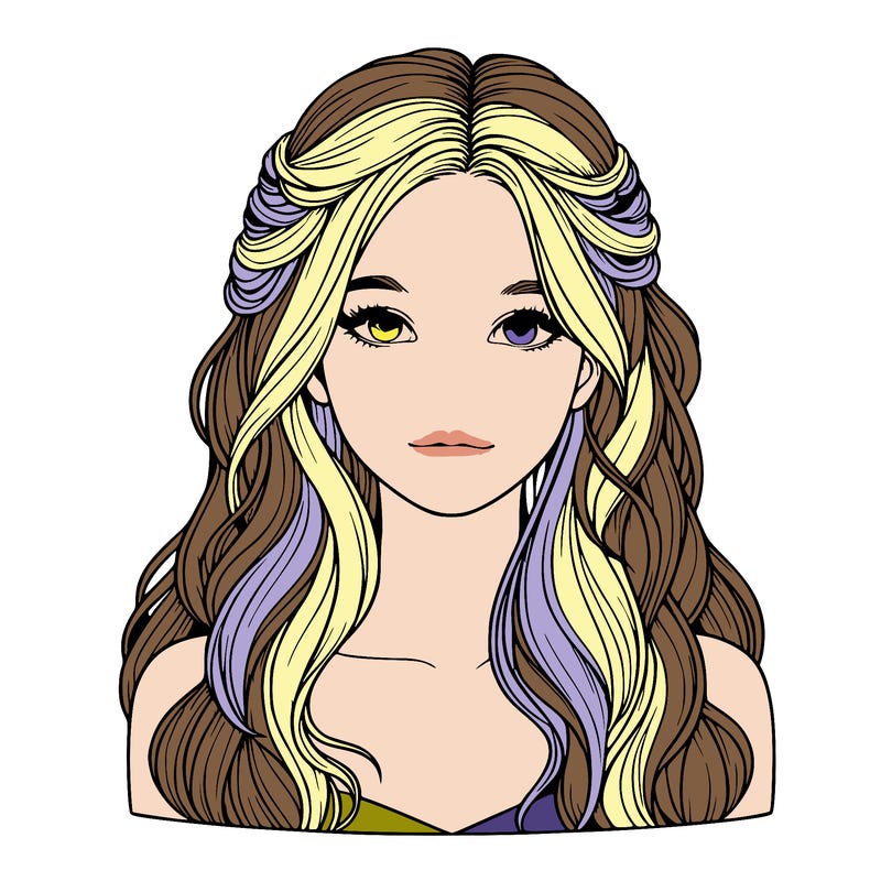 realistic girl with half up half down