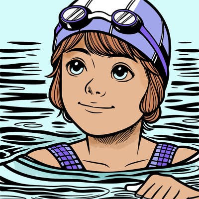 realistic girl swimmer