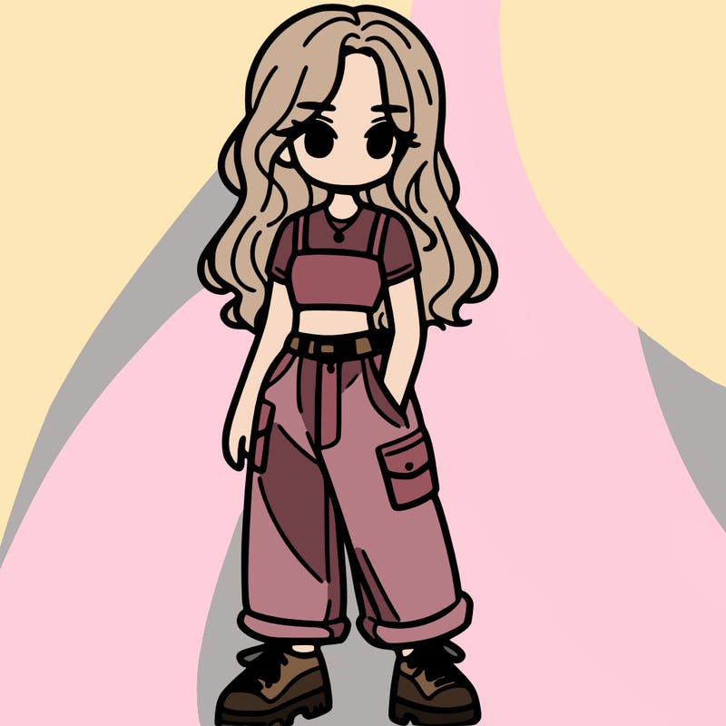 girl in crop top and baggy pants