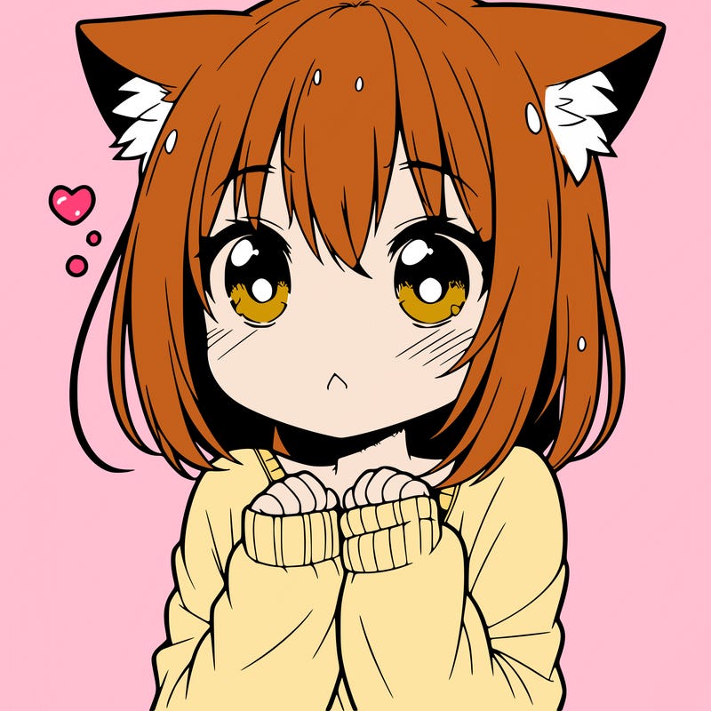 shy anime catgirl