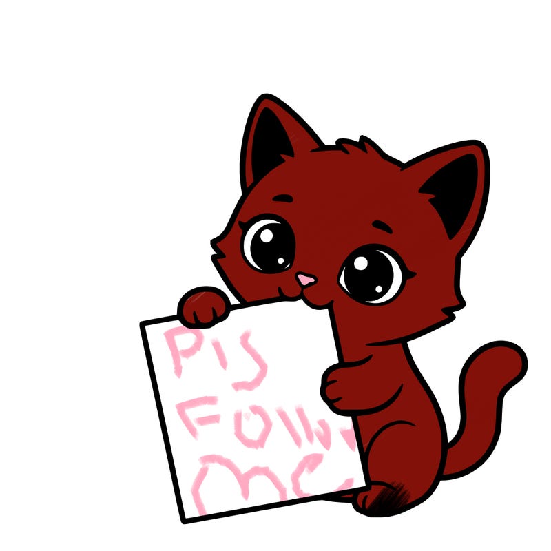 a small cat with a blank sheet of paper in its hand. the cat is sooooooo cute!