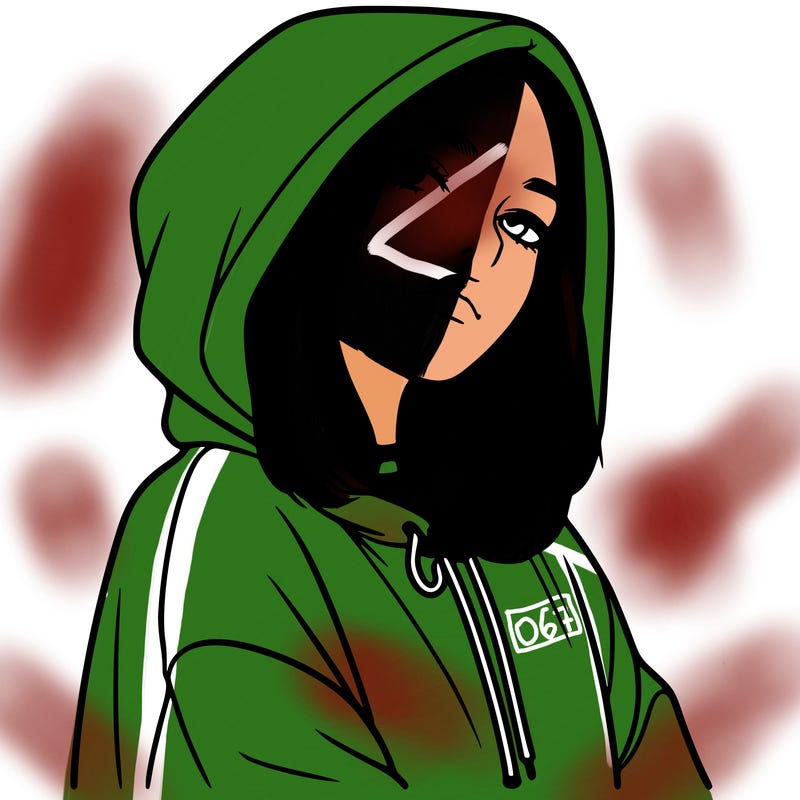 a realistic girl in a hoodie