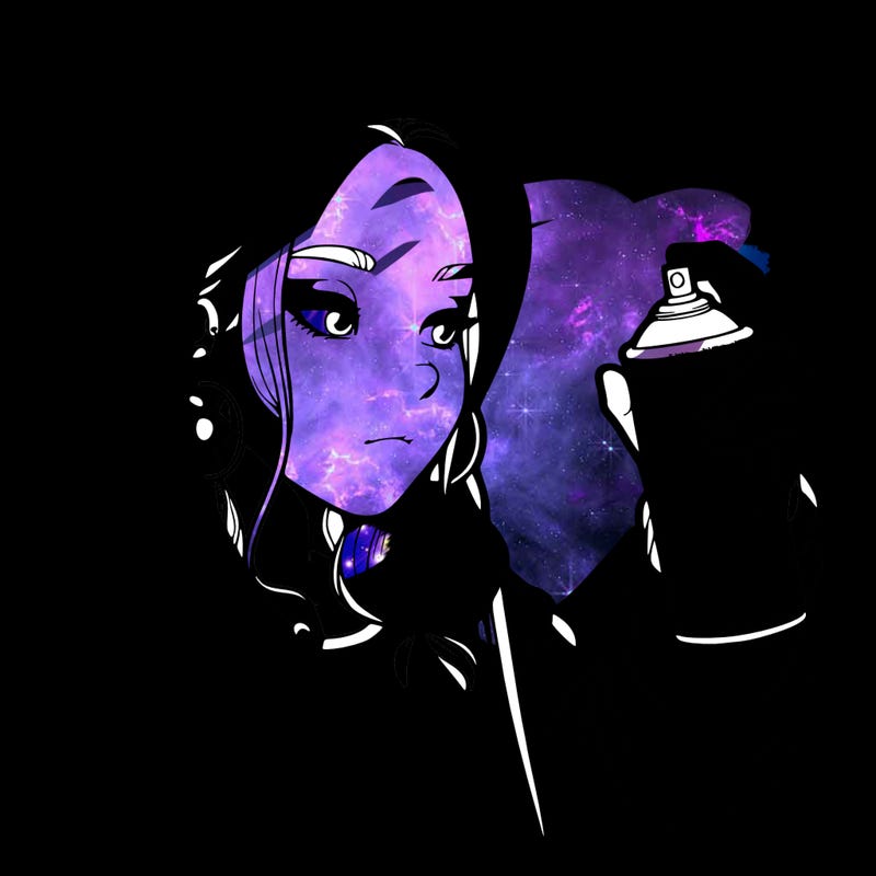 a realistic girl, spray painting