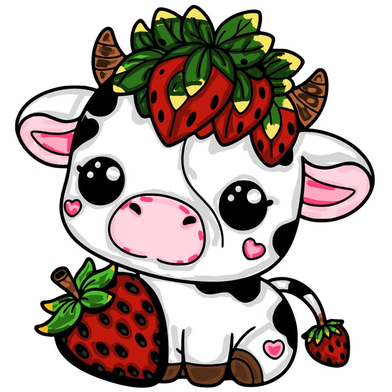 cute strawberry cow