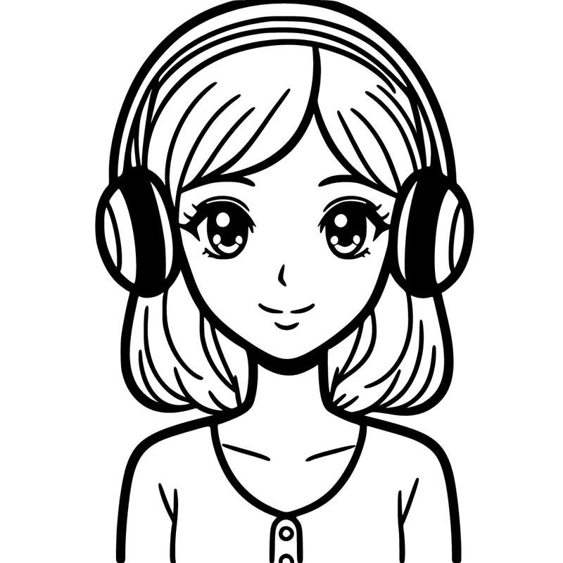 one women with headphones