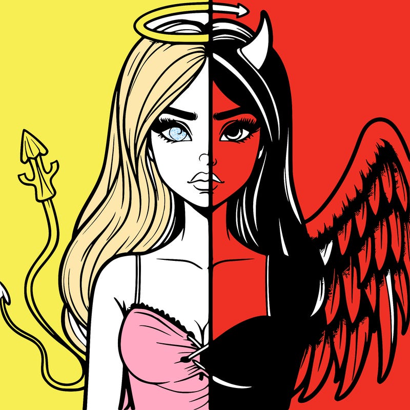 devil vs angel realistic girl