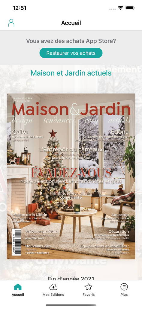 Maison et Jardin actuels - Maison et Jardin actuels app home screen showing a home decor magazine cover