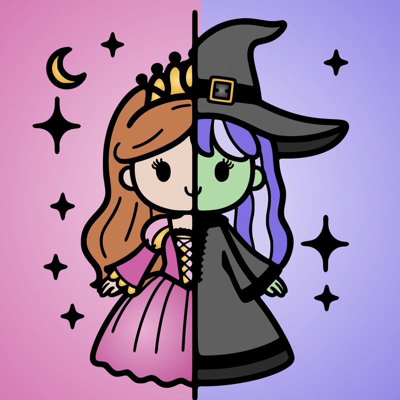 split princess and witch