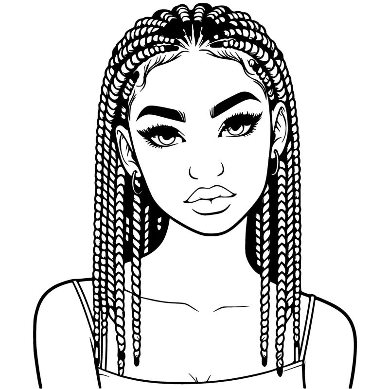 realistic woman with cornrows