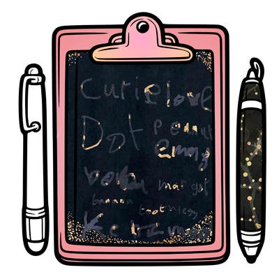 blank clip board with pen