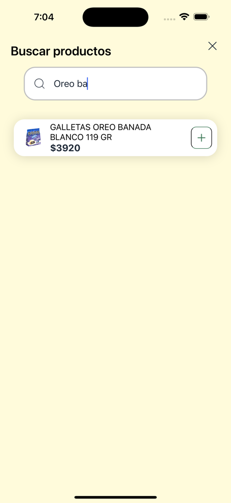 Fast Frat - Fast Frat app product search screen showing a result for Oreo cookies.