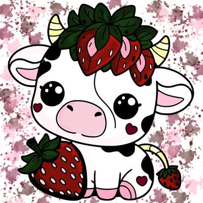cute strawberry cow