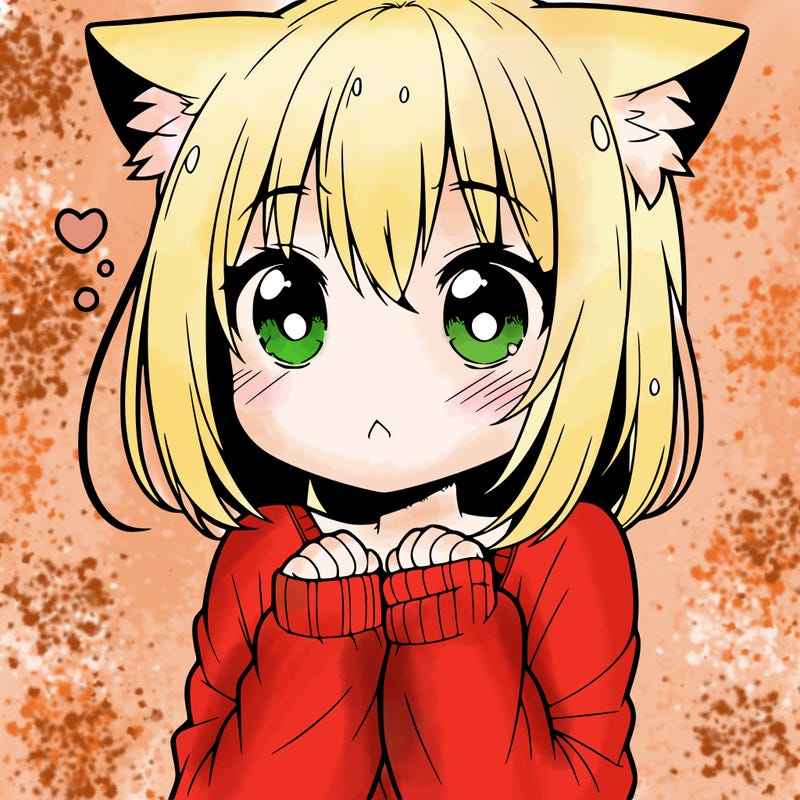 shy anime catgirl