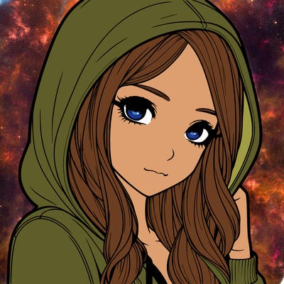 realistic adult girl with hoodie on