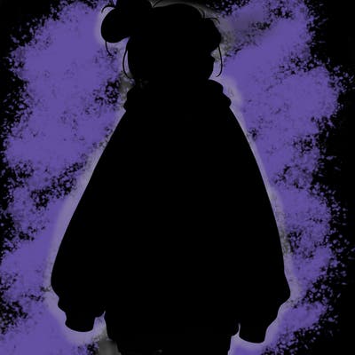 realistic girl with a oversized sweatshirt on and a bun