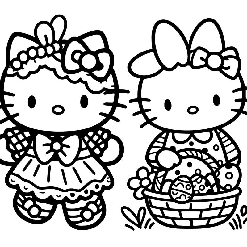 hello kitty in easter outfit cute