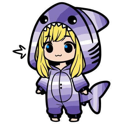 girl in shark onesie