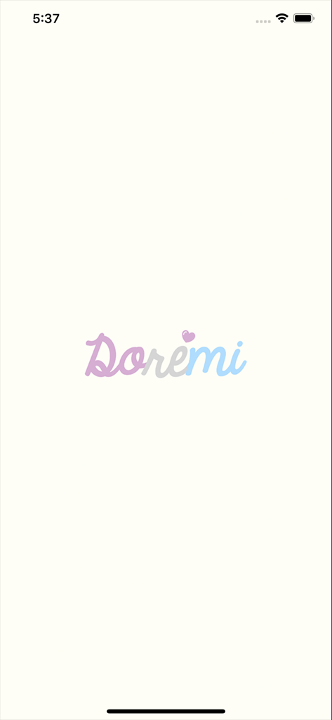 Doremi Paris - Logo de la marque Doremi Paris sur un écran de démarrage d'application minimaliste