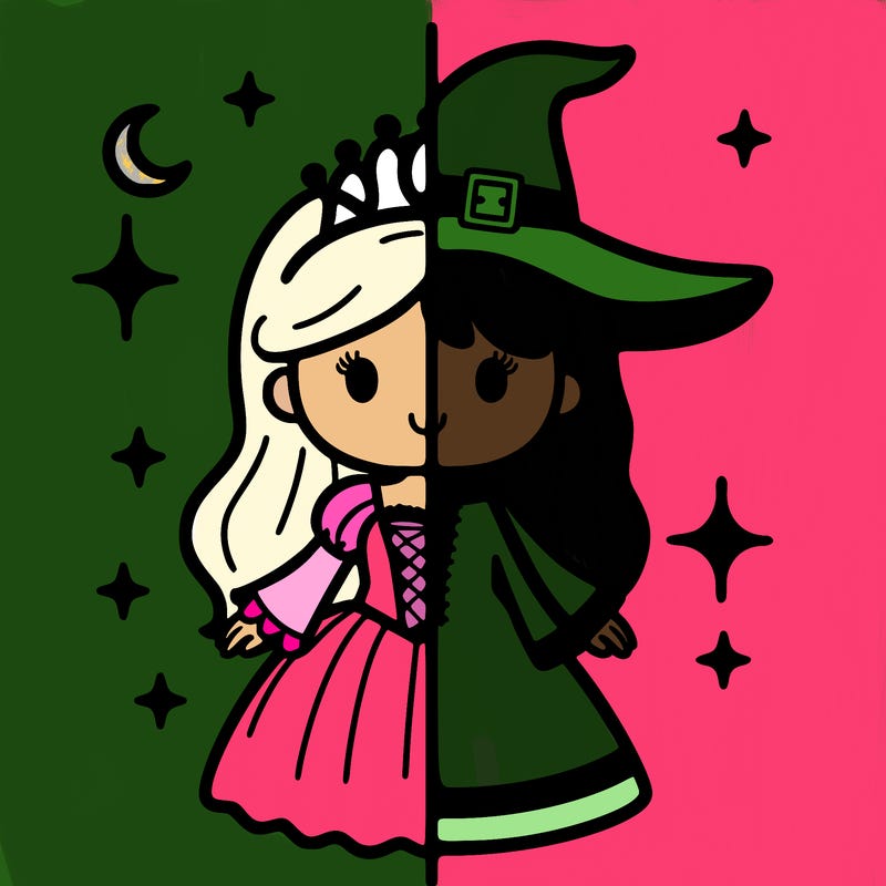 split princess and witch