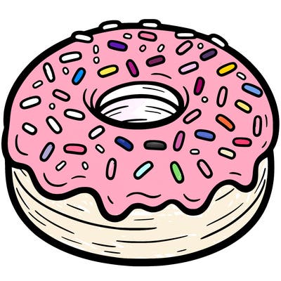 a donut with sprinkles.