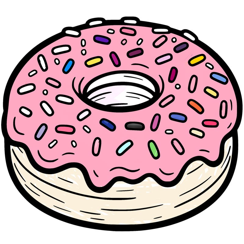 a donut with sprinkles.