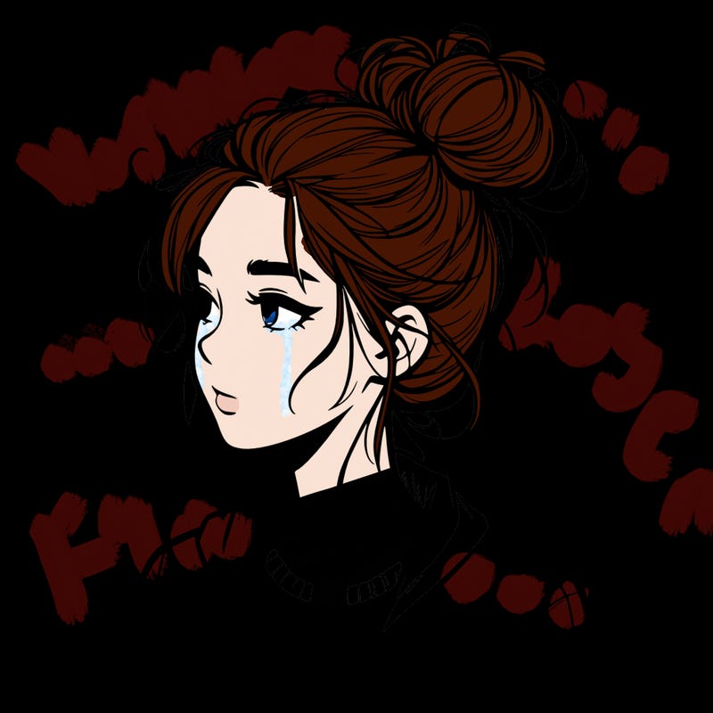 realistic teenage girl with a messy bun